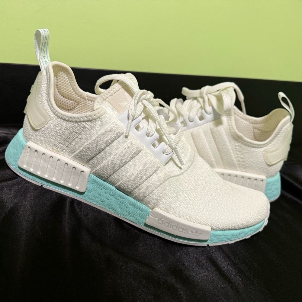 Adidas NMD R1 White Aqua Sneakers